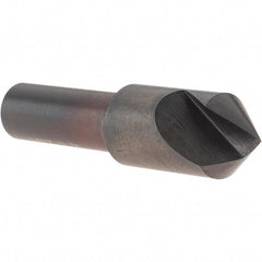 Melin Tool - 1/2" Head Diam, 3/8" Shank Diam, 1 Flute 82° High Speed Steel Countersink - Oxide Finish, 2" OAL, Single End, Straight Shank, Right Hand Cut - Caliber Tooling