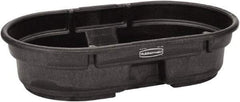 Rubbermaid - 50 Gallon Black Oval Plastic Stock Tank - 12" High x 31" Diam - Caliber Tooling