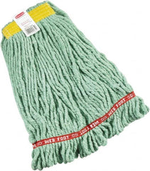 Rubbermaid - 1" Yellow Head Band, Small Blended Fiber Loop End Mop Head - 4 Ply, Side Loading Connection - Caliber Tooling