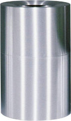 Rubbermaid - 62 Gal Aluminum Round Decorative Waste Receptacle With Top - Aluminum, 35" High - Caliber Tooling