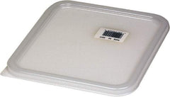 Rubbermaid - 8.8" Long x 8.3" Wide, Rectangular Polyethylene Lid - Corner-Pull Tab, Use with FG630200, FG630400, FG630600, FG630800, FG9F0400, FG9F0500, FG9F0600 - Caliber Tooling