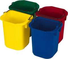 Rubbermaid - 5 Qt, 215.9mm High, Plastic Rectangular Yellow Single Pail - Handle Included, 190.5mm Top Length x 234.95mm Top Width - Caliber Tooling