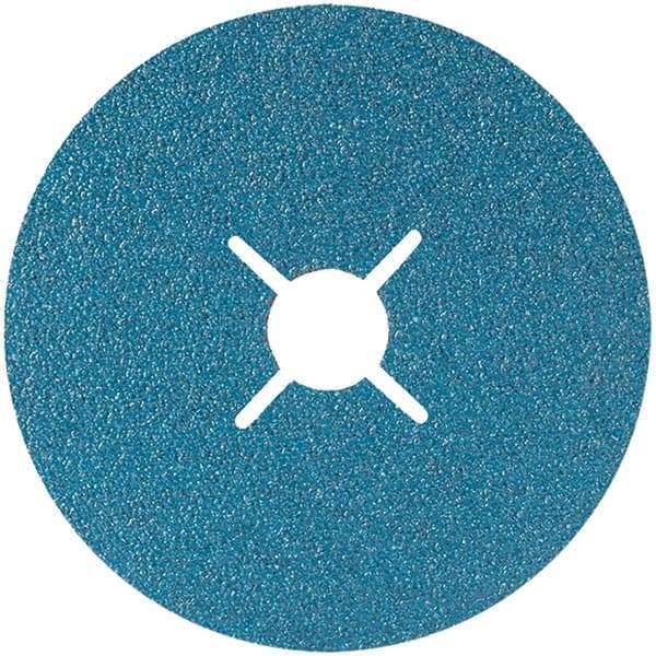 WALTER Surface Technologies - 4-1/2" Diam 7/8" Hole 80 Grit Fiber Disc - Zirconia Alumina, Series 15-P, Topcut - Caliber Tooling