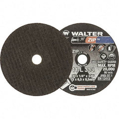 WALTER Surface Technologies - 3" 24 Grit Aluminum Oxide Cutoff Wheel - 1/4" Thick, 3/8" Arbor, 25,470 Max RPM, Use with Die Grinders - Caliber Tooling