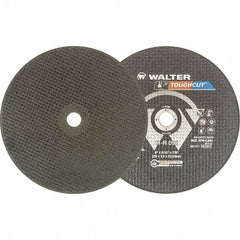 WALTER Surface Technologies - 9" 30 Grit Aluminum Oxide Cutoff Wheel - 3/32" Thick, 7/8" Arbor, 6,600 Max RPM, Use with Angle Grinders - Caliber Tooling