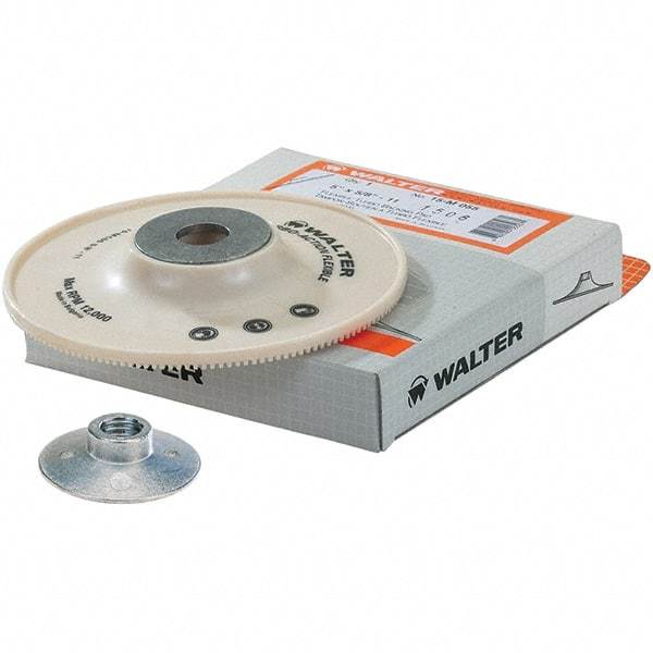 WALTER Surface Technologies - 5" Diam Disc Backing Turbo Backing Pad - Soft Density, 12,200 RPM - Caliber Tooling