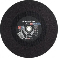 WALTER Surface Technologies - 16" 24 Grit Aluminum Oxide Cutoff Wheel - 5/32" Thick, 1" Arbor, 3,800 Max RPM, Use with Stationary Tools - Caliber Tooling