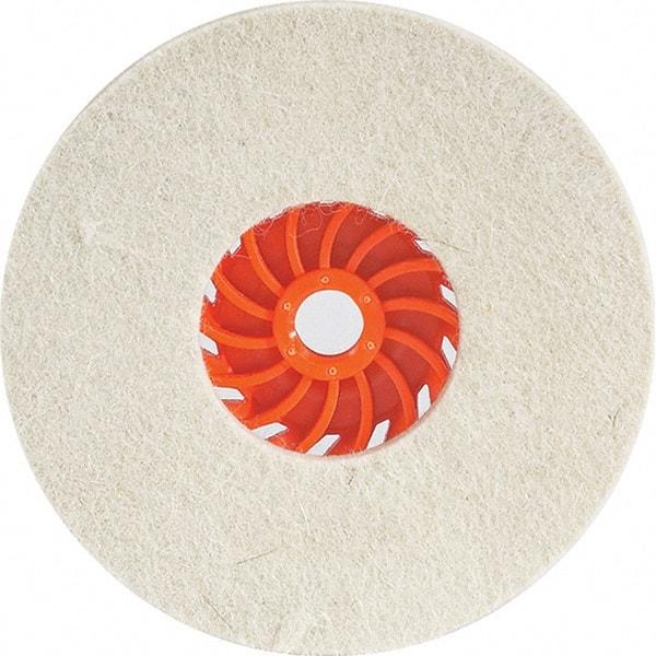 WALTER Surface Technologies - 5" Diam x 1/2" Thick Unmounted Buffing Wheel - Felt Cup Disc, 5/8-11 Arbor Hole, Hard Density - Caliber Tooling