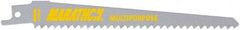 Irwin Blades - 6" Long, Bi-Metal Reciprocating Saw Blade - Straight Profile, 6 Fleam TPI, Toothed Edge, Tang Shank - Caliber Tooling