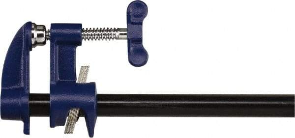 Irwin - 3/4" Pipe, 2-1/2" Throat Depth, Clutch & Deep Throat Pipe Clamp - For Use with Unthreaded Pipe - Caliber Tooling