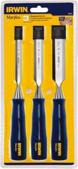 Irwin - 3 Piece Wood Chisel Set - Polypropylene, Sizes Included 1/2 to 1" - Caliber Tooling