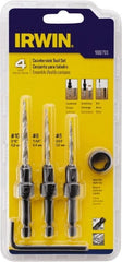 Irwin - 4 Piece, 5/16 to 7/16" Head Diam, Single End Countersink Set - Caliber Tooling