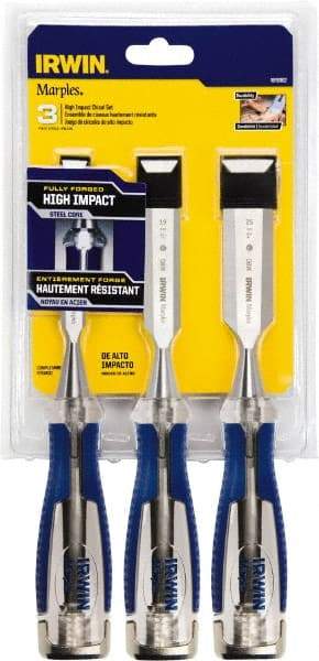 Irwin - 3 Piece Wood Chisel Set - Acetate, Sizes Included 1/2 to 1" - Caliber Tooling