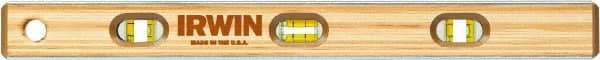 Irwin - 24" Long 6 Vial Box Beam Level - Hardwood, Brown, 2 Level & 4 Plumb Vials - Caliber Tooling