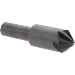 Melin Tool - 3/4" Head Diam, 1/2" Shank Diam, 6 Flute 90° High Speed Steel Countersink - Caliber Tooling