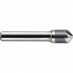 Melin Tool - 1/4" Head Diam, 1/4" Shank Diam, 6 Flute 120° Solid Carbide Countersink - Caliber Tooling