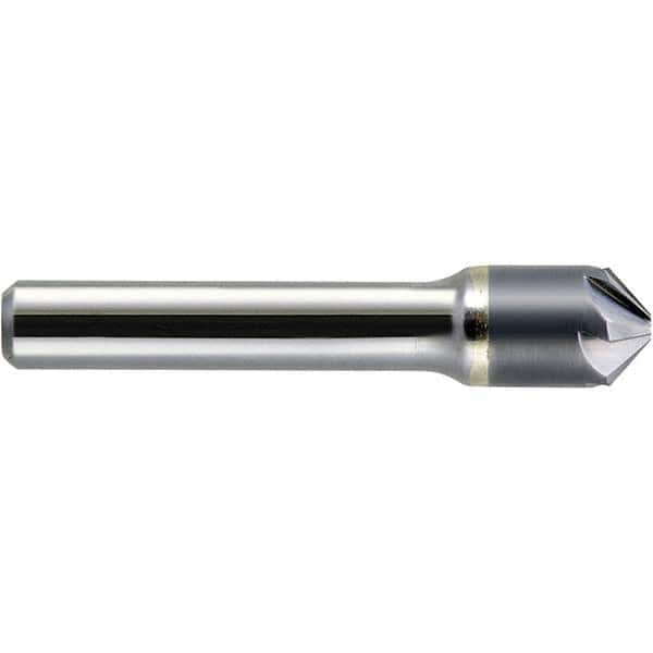 Melin Tool - 1/2" Head Diam, 3/8" Shank Diam, 6 Flute 120° Solid Carbide Countersink - Caliber Tooling