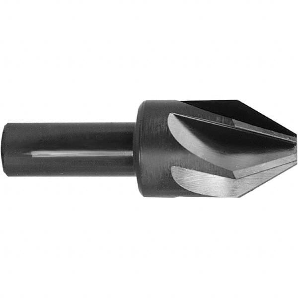 3/8″ Head Diam, 1/4″ Shank Diam, 6 Flute 100° High Speed Steel Countersink Oxide Finish, 2″ OAL, Single End, Straight Shank, Right Hand Cut