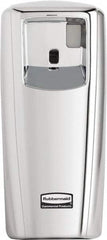 Rubbermaid - 0.019 Cu Ft Coverage, Chrome Metered Aerosol Dispenser - D Battery Required - Caliber Tooling