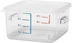 Rubbermaid - Square, Clear Polycarbonate Food Storage Container - 4.8" High x 8.8" Wide x 8.8" Long - Caliber Tooling