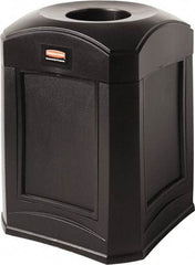 Rubbermaid - 35 Gal Black Square Decorative Waste Receptacle With Top - 31" High x 609.6mm Long x 24" Wide - Caliber Tooling