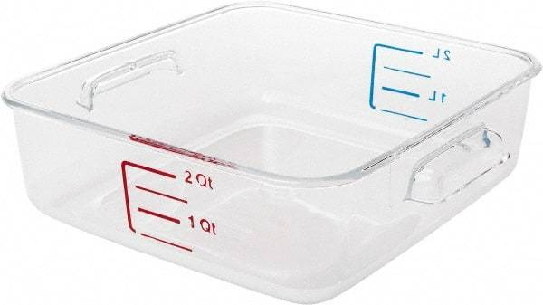 Rubbermaid - Square, Clear Polycarbonate Food Storage Container - 2.7" High x 8.8" Wide x 8.8" Long - Caliber Tooling