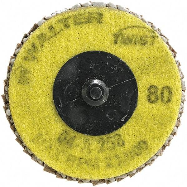 WALTER Surface Technologies - 80 Grit, 2-1/2" Disc Diam, Aluminum Oxide Flap Disc - 23,000 Max RPM, Fiber Backing, Quick Change Type R Attaching System, Coated - Caliber Tooling