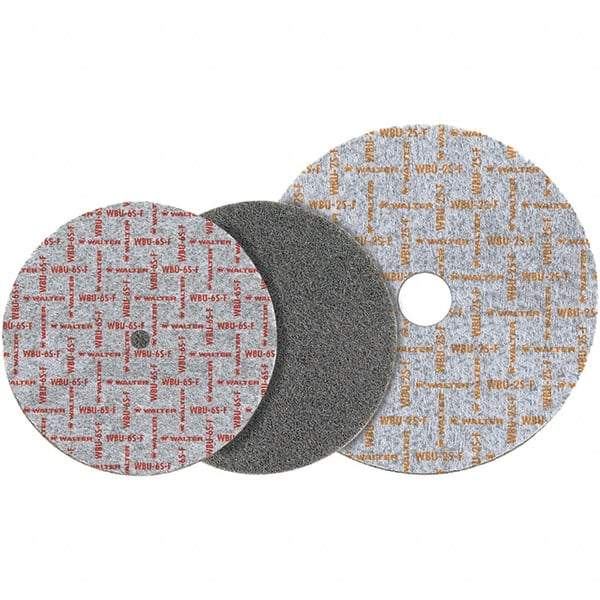 WALTER Surface Technologies - 6" Diam, 1" Face Width, 1" Center Hole, Medium Grade, Aluminum Oxide Deburring Wheel - Unitized, Hard Grade, 7,500 RPM - Caliber Tooling