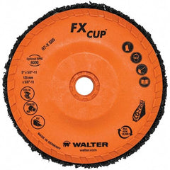 WALTER Surface Technologies - 4-1/2" Aluminum Oxide Deburring Disc - 5/8" Shank Diam, 5/8-11 Threaded Center Hole, Arbor Connection, 10,500 Max RPM - Caliber Tooling