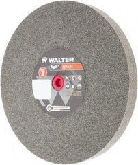 WALTER Surface Technologies - 60 Grit Aluminum Oxide Bench & Pedestal Grinding Wheel - 10" Diam x 1" Hole x 1" Thick, 2500 Max RPM, Fine Grade, Vitrified Bond - Caliber Tooling