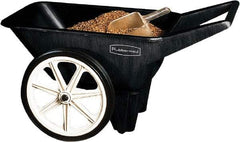 Rubbermaid - 3.5 Cu Ft, 200 Lb Capacity Wheelbarrow with Semi-Pneumatic Wheel - 47" Long x 27-1/2" Wide x 24-3/4" High, Black - Caliber Tooling