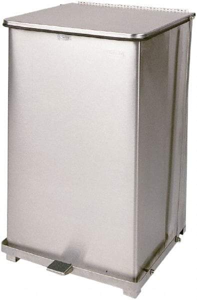 Rubbermaid - 40 Gal Square Unlabeled Trash Can - 30" High x 19" Long x 19" Wide, Stainless Steel, Steel - Caliber Tooling