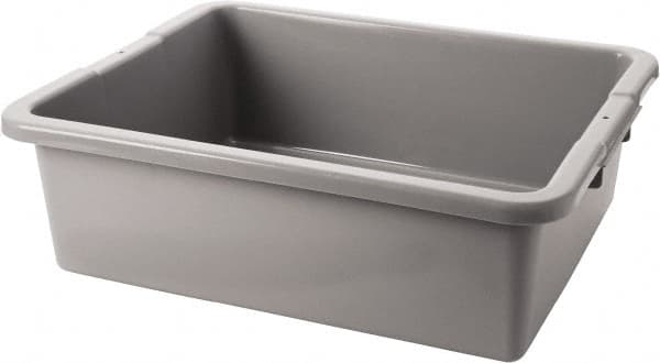 Rubbermaid - 4.6 Gal, Gray Polyethylene Tote Container - Nesting, 20" Long x 15" Wide x 5" High - Caliber Tooling