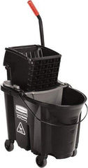 Rubbermaid - 35 Qt Plastic Steel Bucket & Wringer - 510.54mm Long x 927.1mm High x 398.78mm Wide, Black - Caliber Tooling