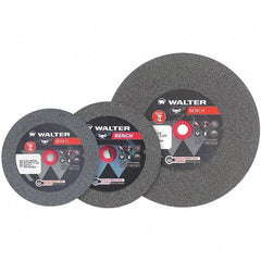 WALTER Surface Technologies - 36 Grit Aluminum Oxide Bench & Pedestal Grinding Wheel - 6" Diam x 1" Hole x 1" Thick, 4100 Max RPM, Coarse Grade, Vitrified Bond - Caliber Tooling