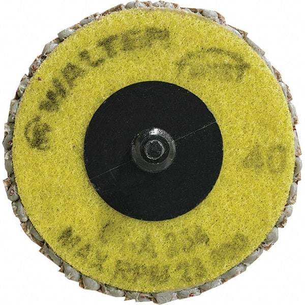 WALTER Surface Technologies - 40 Grit, 2-1/2" Disc Diam, Aluminum Oxide Flap Disc - 23,000 Max RPM, Fiber Backing, Quick Change Type R Attaching System, Coated - Caliber Tooling