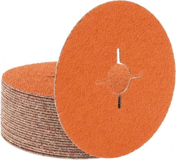 WALTER Surface Technologies - 4-1/2" Diam 7/8" Hole 50 Grit Fiber Disc - Ceramic, Series 15-X, Coolcut XX - Caliber Tooling