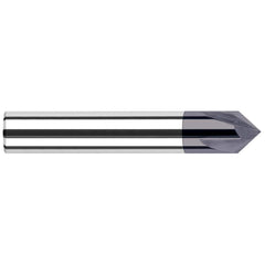 Harvey Tool - 1/8" Diam 2 Flute Single End Solid Carbide Chamfer Mill - Caliber Tooling