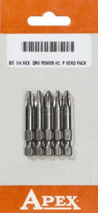 Power Screwdriver Bit: 2″ OAL