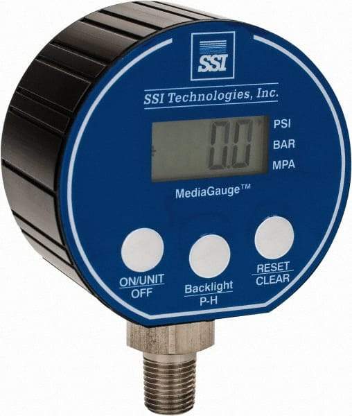 SSI Technologies - 3" Dial, 1/4 Thread, 0-5,000 Scale Range, Pressure Gauge - Lower Connection Mount, Accurate to 0.0025% of Scale - Caliber Tooling