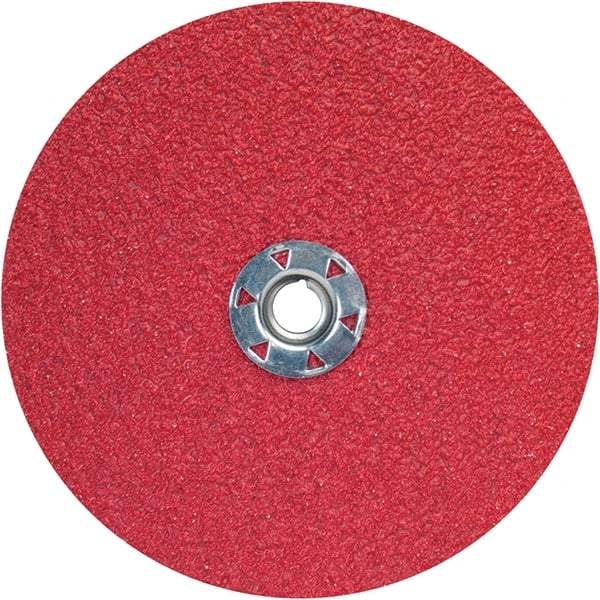 Norton - 7" Diam 5/8-11 Threaded Hole 50 Grit Fiber Disc - Ceramic Alumina, 8,600 Max RPM - Caliber Tooling