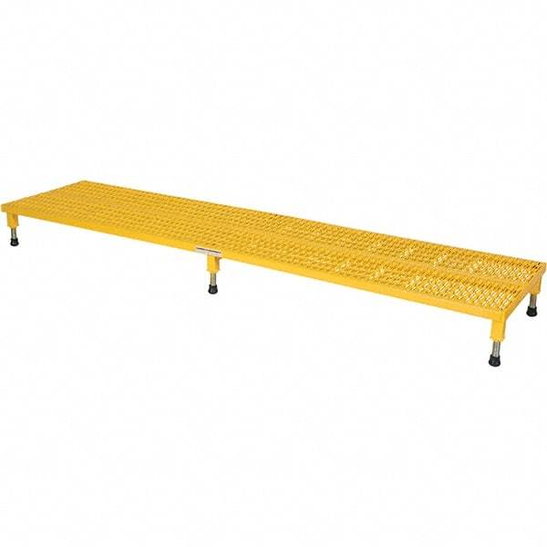 Vestil - 5" High x 24" Wide x 96" Deep, Yellow Step Stand - Steel, 500 Lb Capacity - Caliber Tooling