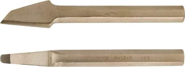 Ampco - 8" OAL x 1/2" Blade Width Nonsparking Groove Chisel - 1/2" Tip - Caliber Tooling