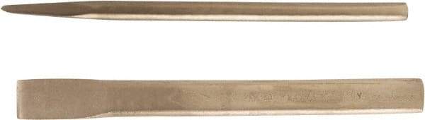 Ampco - 5-7/8" OAL x 11/16" Blade Width Nonsparking Oval Hand Chisel - 11/16" Tip - Caliber Tooling