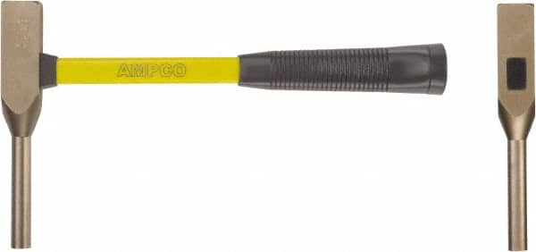 Ampco - Nonsparking Backing Out Hammer - 14" OAL, 14" Long Fiberglass Handle, 5/16" Face Diam - Caliber Tooling