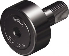 McGill - 30mm Roller Diam x 14mm Width, 12mm Stud Diam x 25mm Length, Crowned Sealed Stud Cam Follower with Hex - Steel, 14mm Thread Length, M12x1.5 Thread, 40mm OAL, 2,491 Lb Dynamic Cap, 3,440 Lb Static Cap - Caliber Tooling