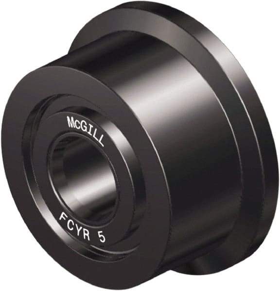 McGill - 1-1/8" Bore, 3-1/2" Roller Diam x 2" Roller Width, Steel Flanged Yoke Roller - 14,300 Lb Dynamic Load Capacity, 2.06" Overall Width - Caliber Tooling