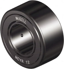 McGill - 8mm Bore, 24mm Roller Diam x 14mm Width, Steel Crowned Sealed Yoke Roller - 2,161 Lb Dynamic Load Capacity, 15mm Overall Width - Caliber Tooling