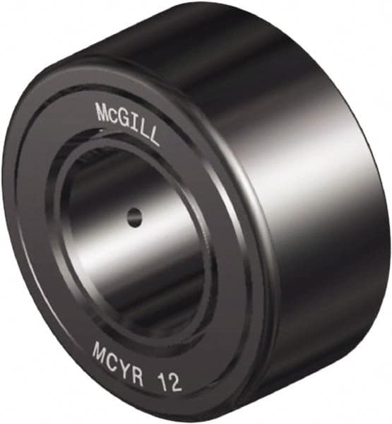 McGill - 10mm Bore, 30mm Roller Diam x 14mm Width, Steel Crowned Sealed Yoke Roller - 2,491 Lb Dynamic Load Capacity, 15mm Overall Width - Caliber Tooling