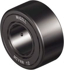 McGill - 5mm Bore, 16mm Roller Diam x 11mm Width, Steel Crowned Sealed Yoke Roller - 771 Lb Dynamic Load Capacity, 12mm Overall Width - Caliber Tooling